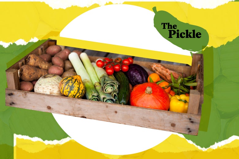 A crate of delicious fresh vegetables.
